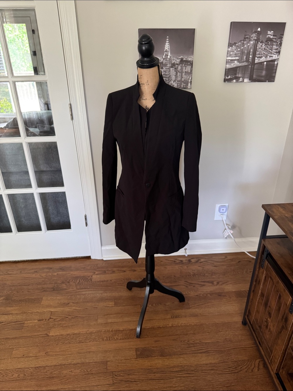 Zara Black Longline Tailored Blazer